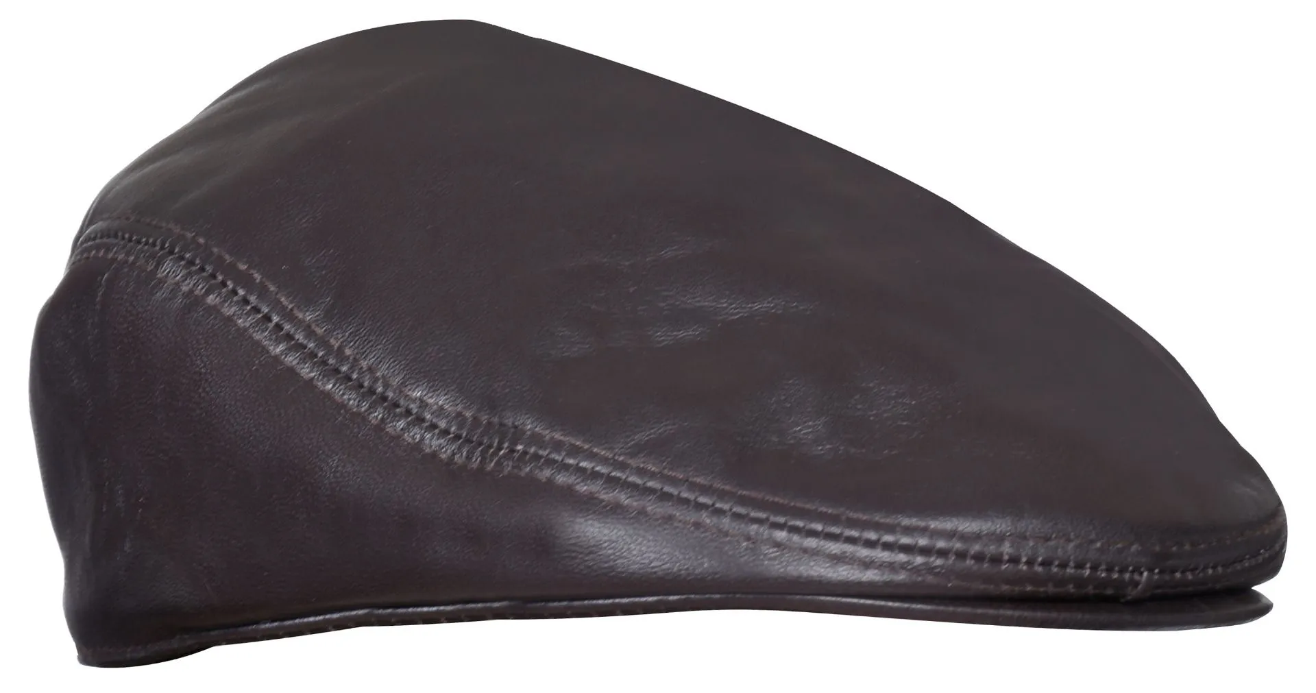 Men's Tan Leather Flat Cap