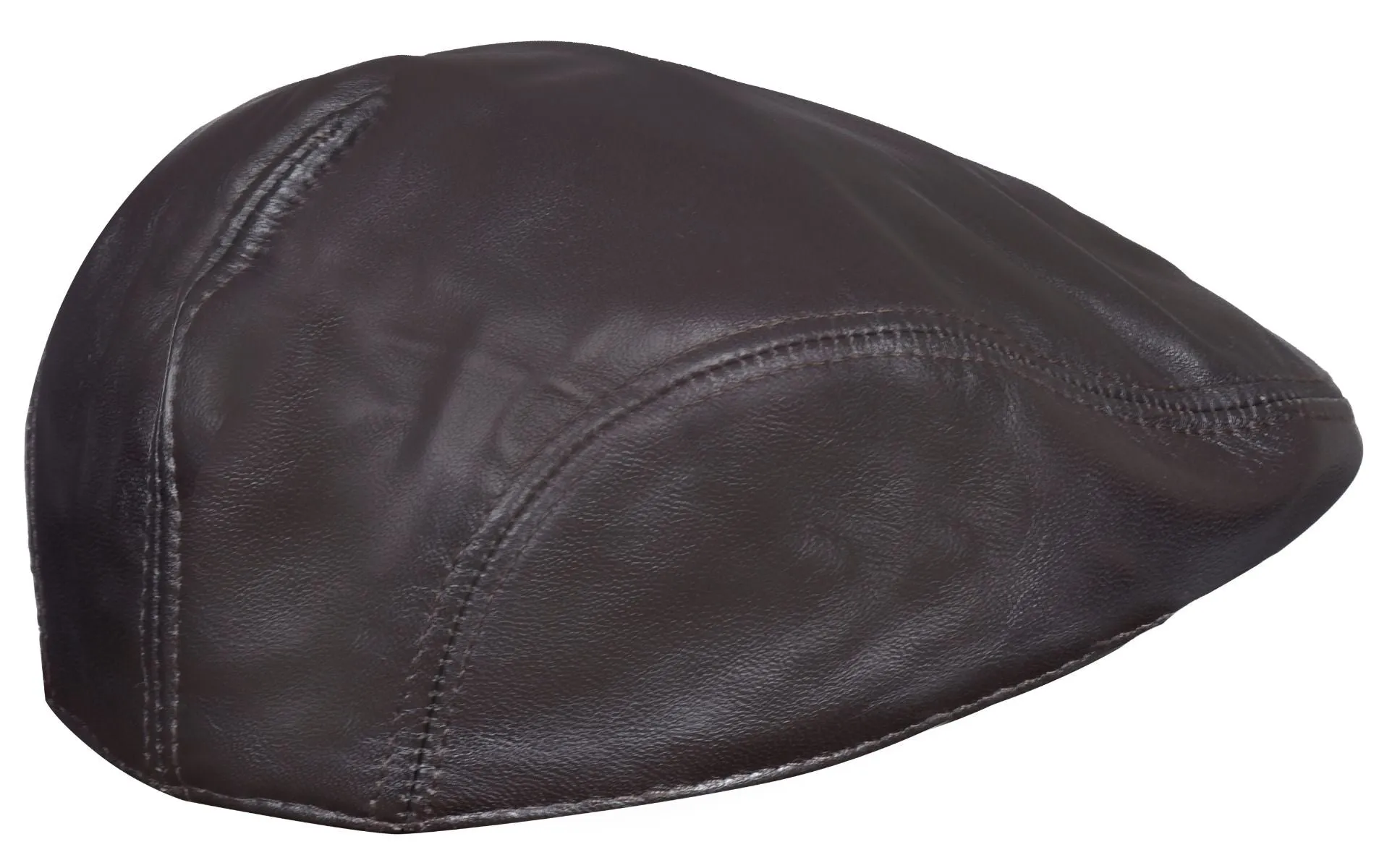 Men's Tan Leather Flat Cap