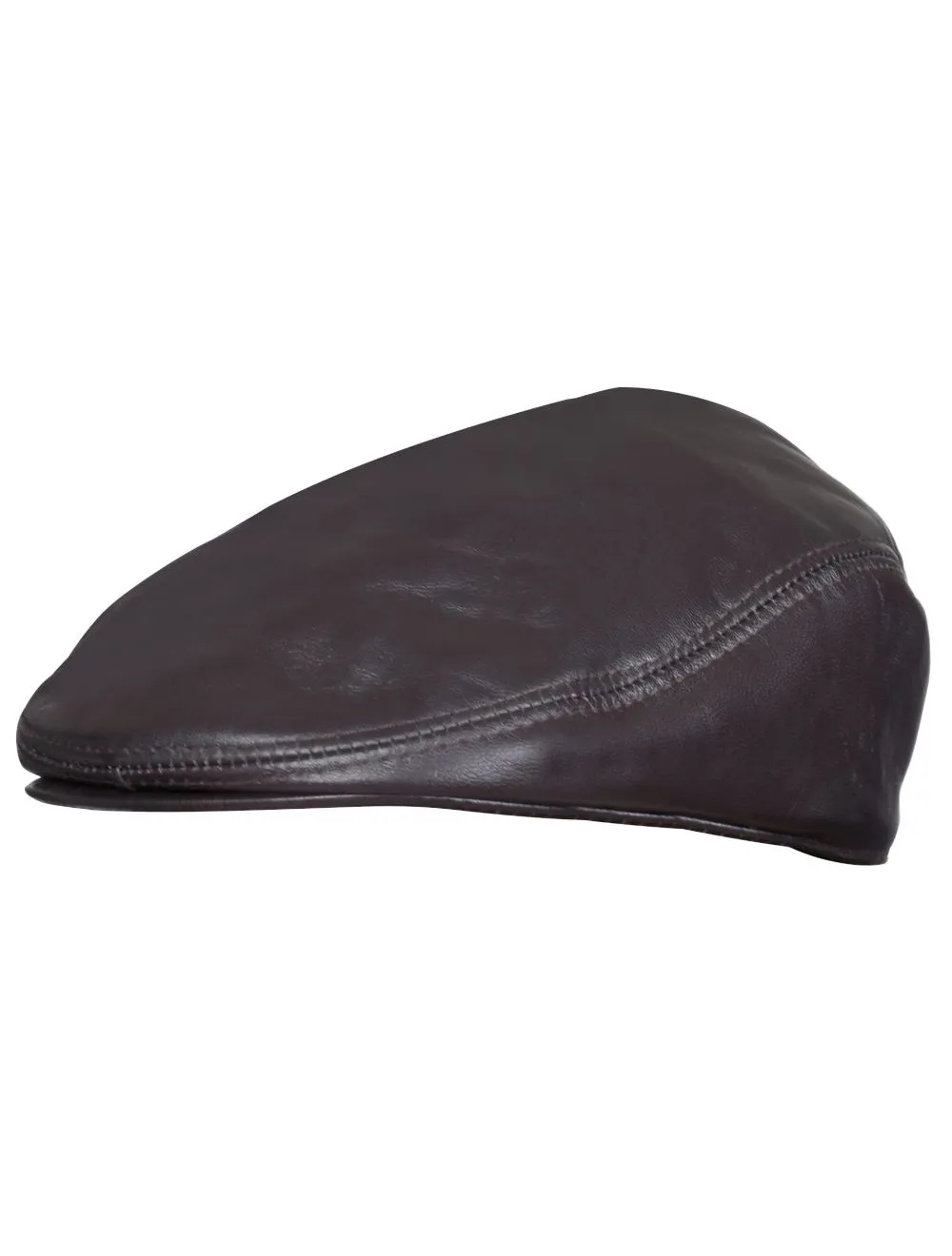 Men's Tan Leather Flat Cap