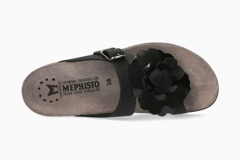 Mephisto Womens Helen Flower Sandals - Black