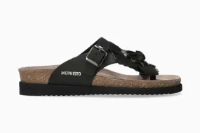 Mephisto Womens Helen Flower Sandals - Black