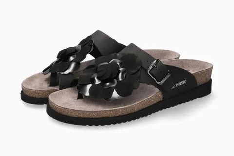 Mephisto Womens Helen Flower Sandals - Black