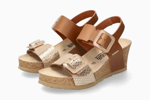 Mephisto Womens Lissia Wedge Sandals - Camel