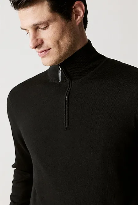 Merino Half Zip Knit