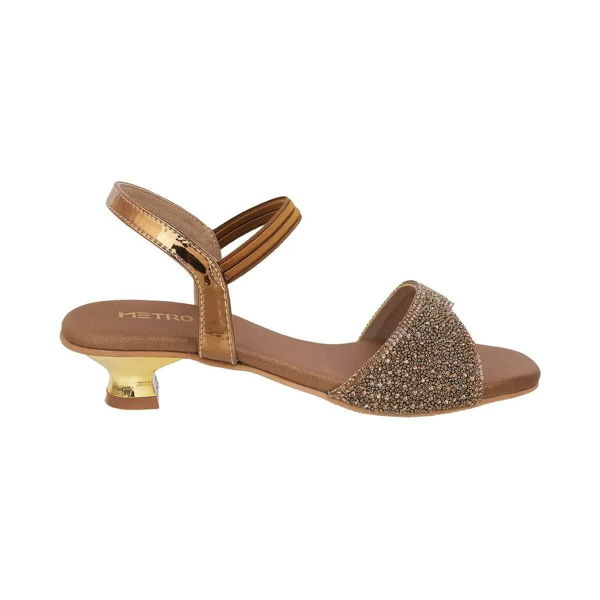 Metro Girls Antique-Gold Party Sandals