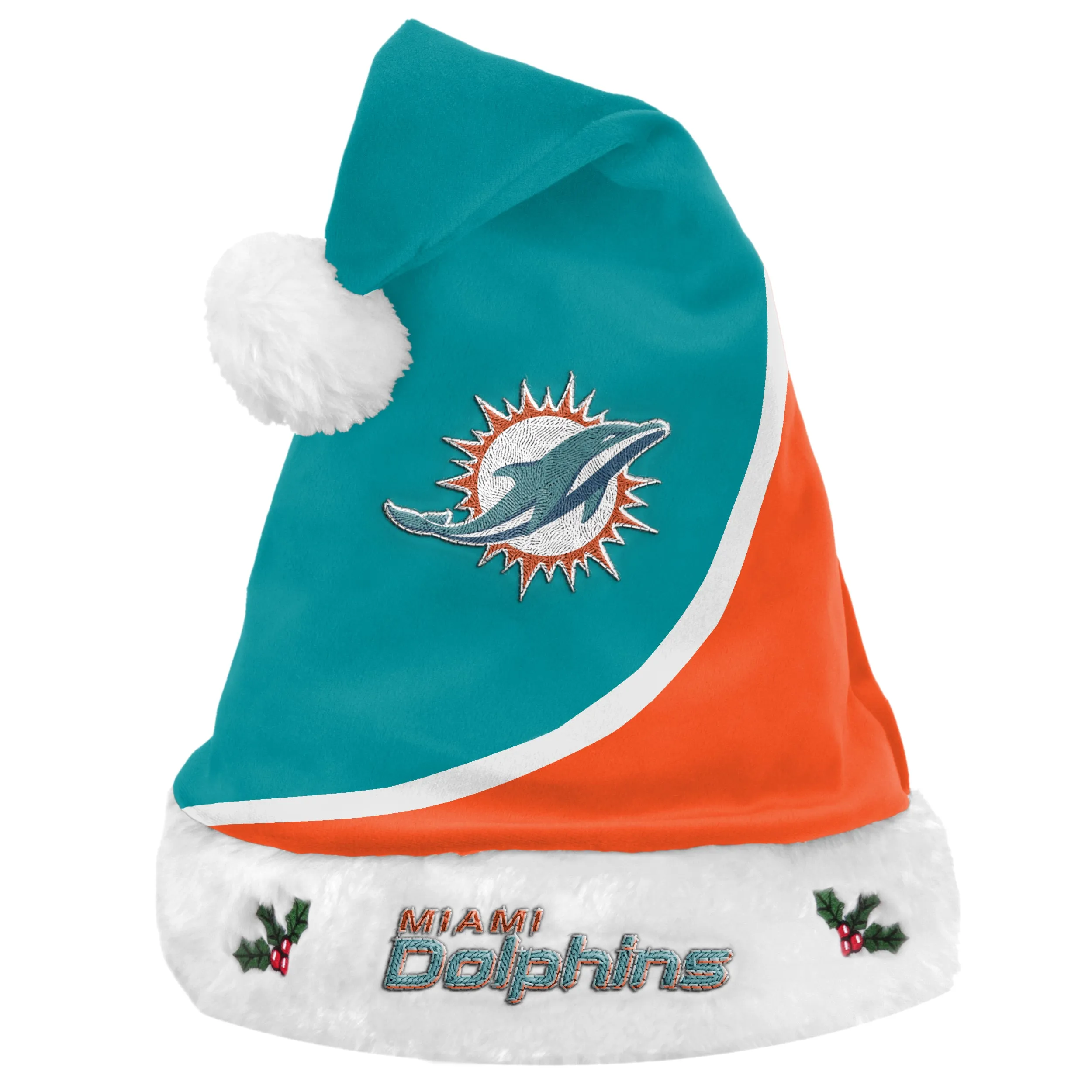 Miami Dolphins Colorblock Santa Hat