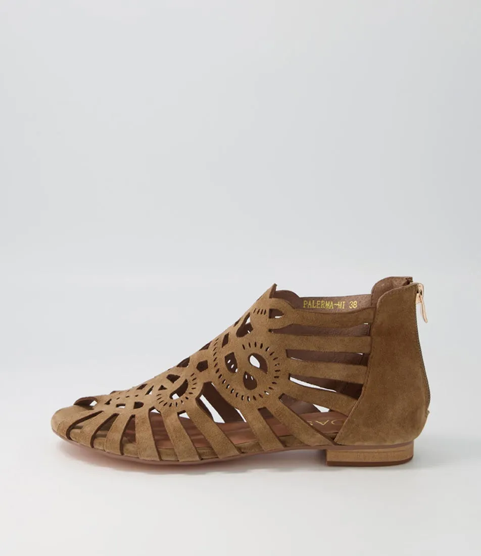 MIDAS Palerma Light Choc Suede Sandals