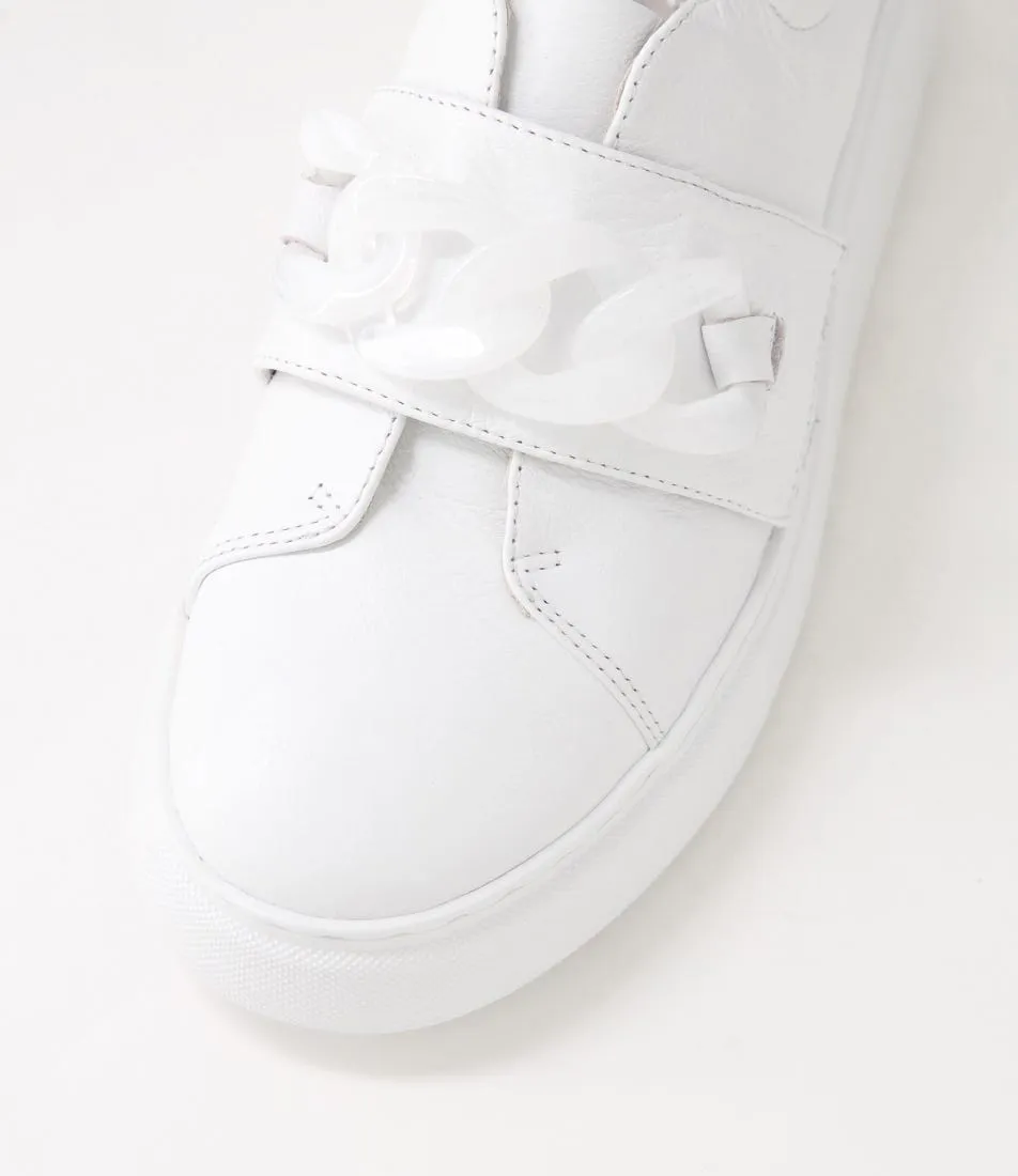 MIDAS Yessa White Leather Sneakers