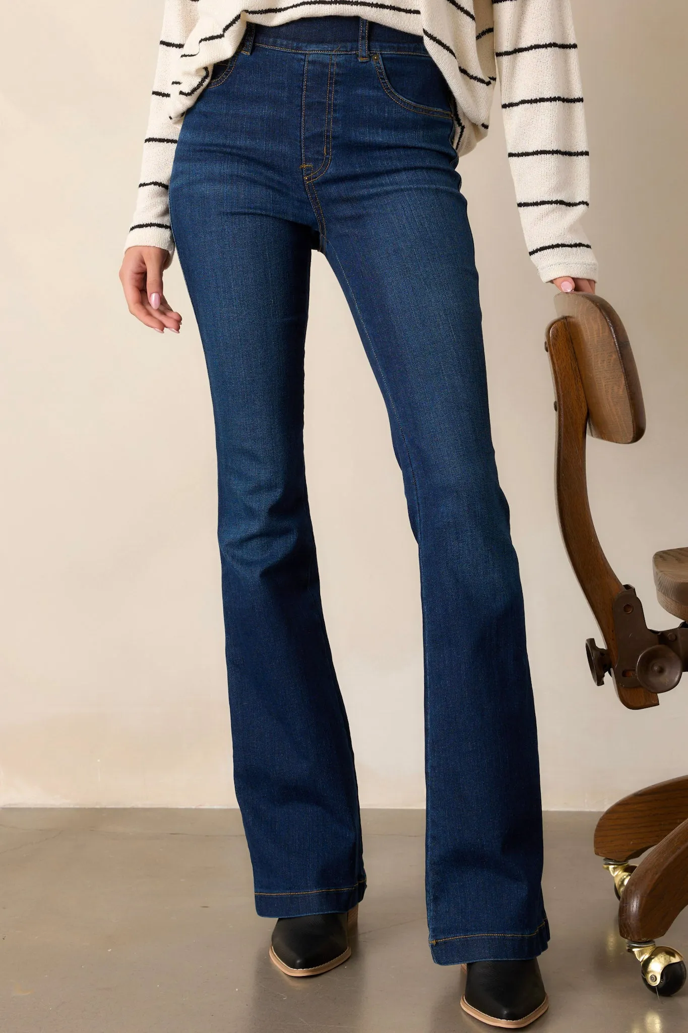 Midnight Shade Pull On Stretch Flare Jeans