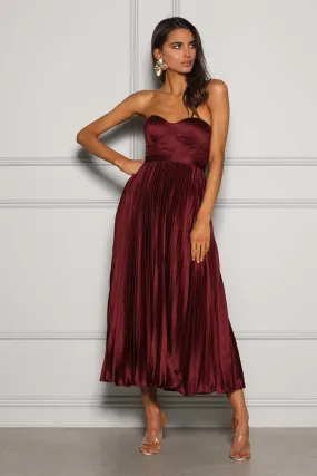 Wine Red Midi Dress