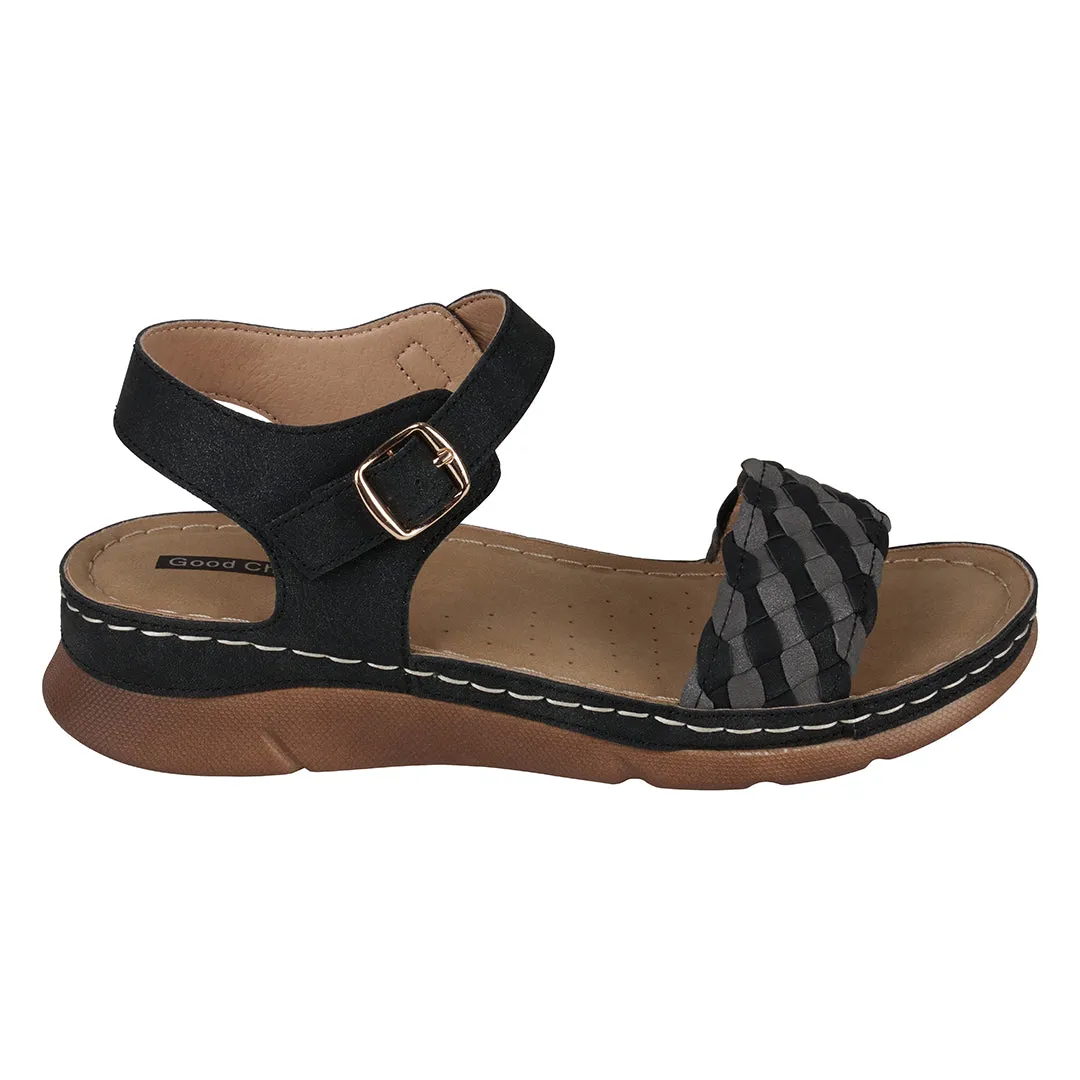 Millis Black Comfort Flat Sandals