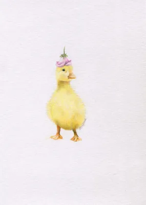 Mini Unique Duckling with Flower Hat