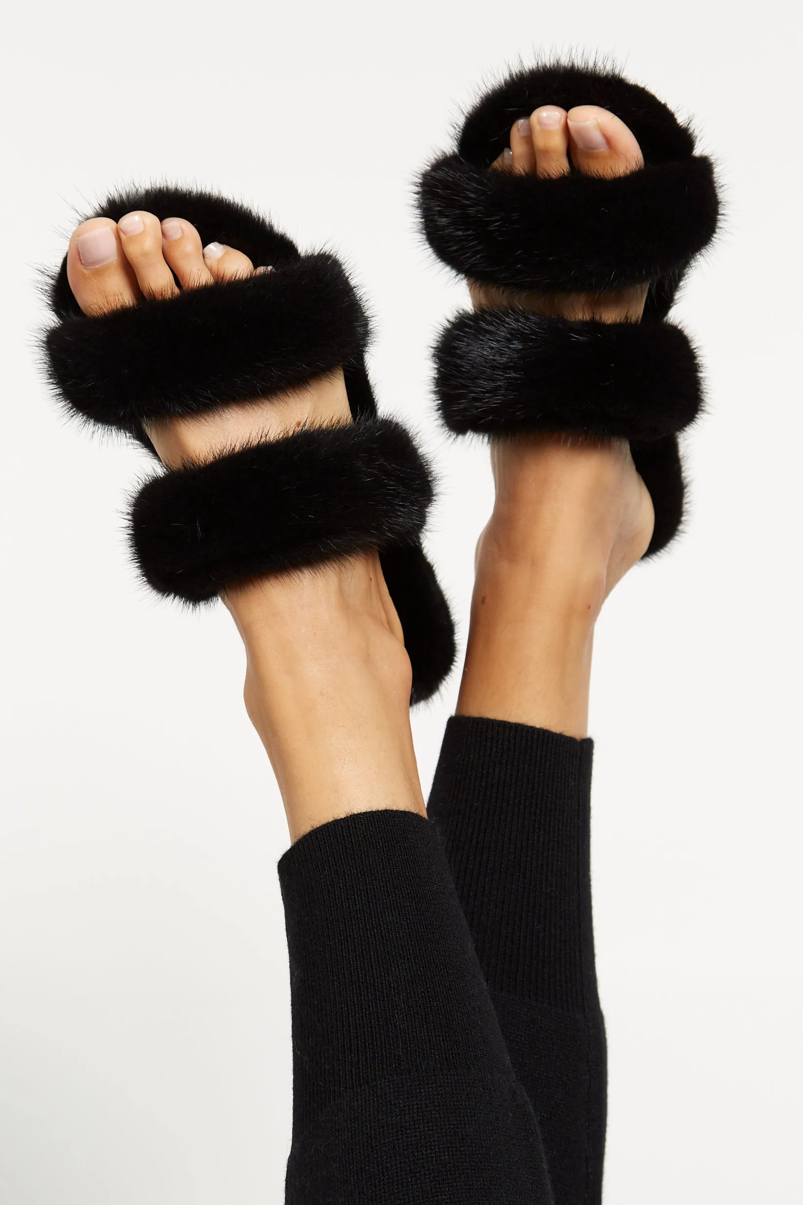 Mink Fur Slides