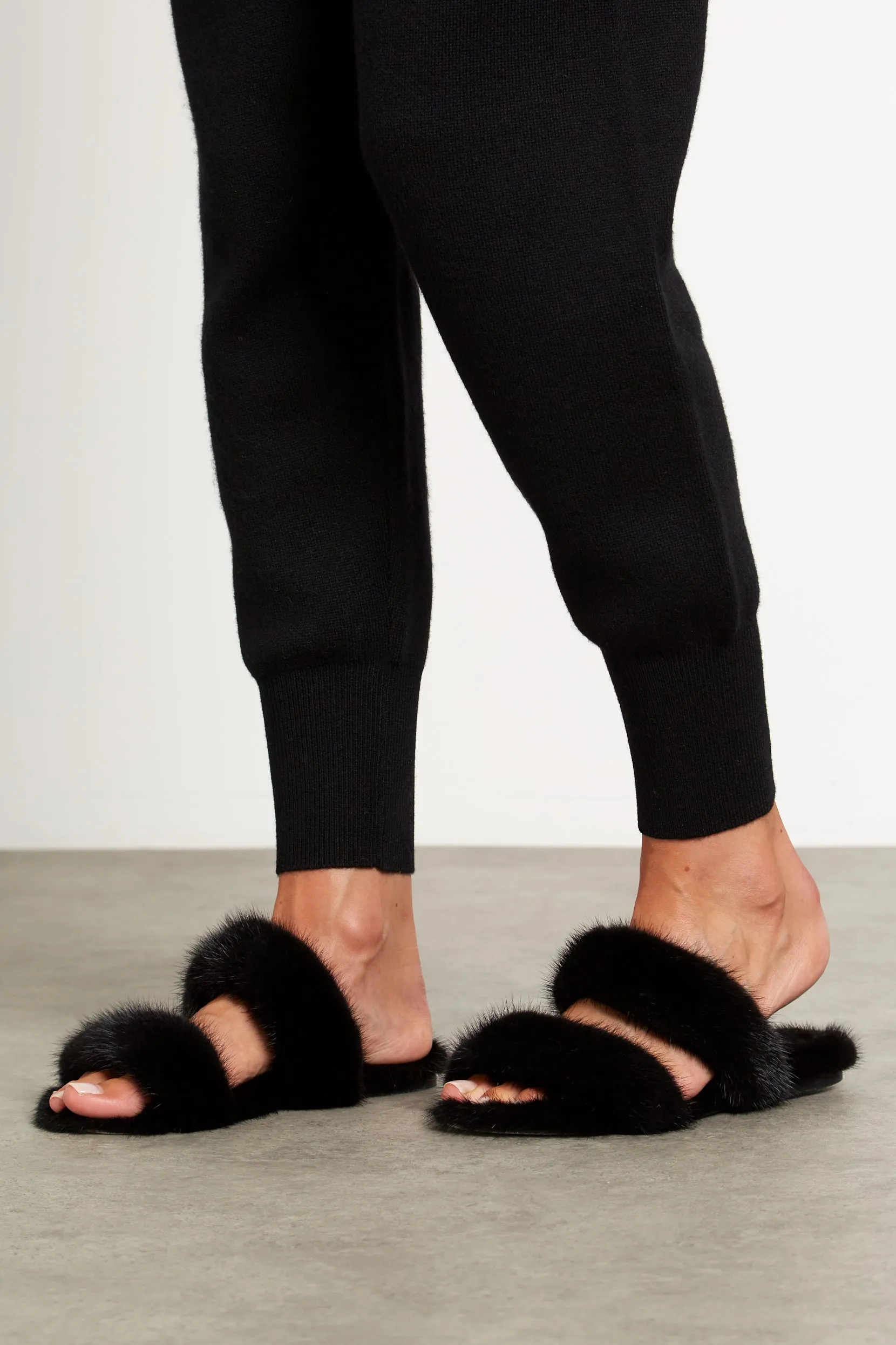 Mink Fur Slides