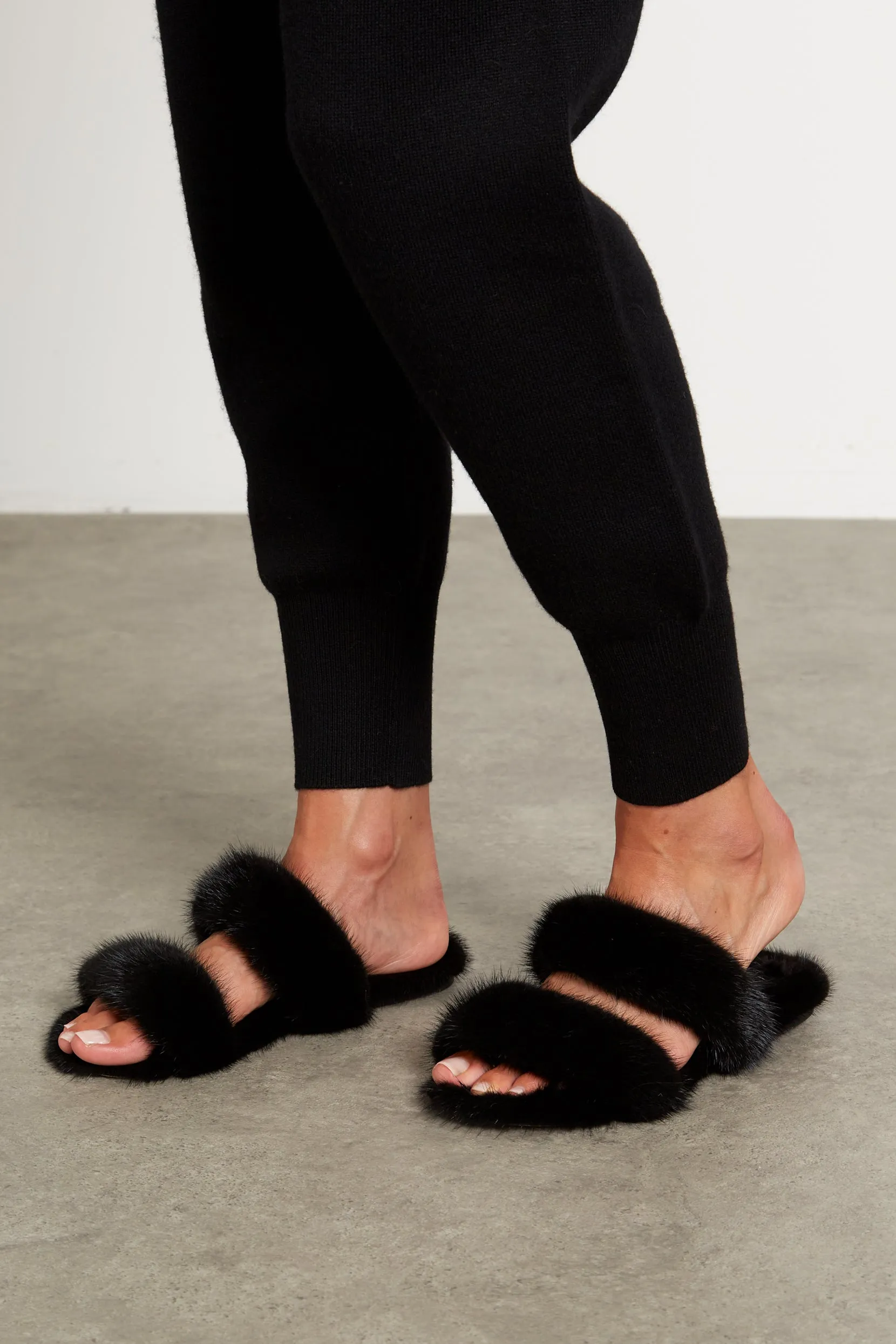 Mink Fur Slides