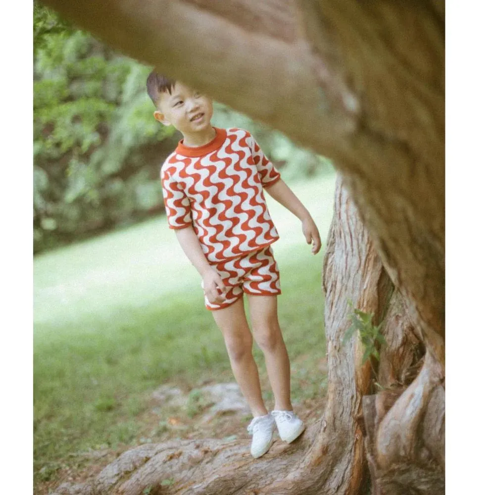 Sunny Days Knit Cotton Shorts by Misha & Puff