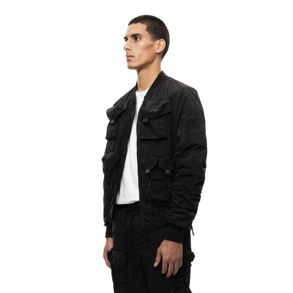 Mixed Media Utility Jacket - Black