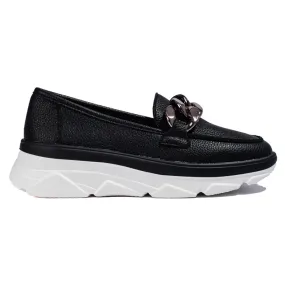 Black Vinceza moccasins shoes.