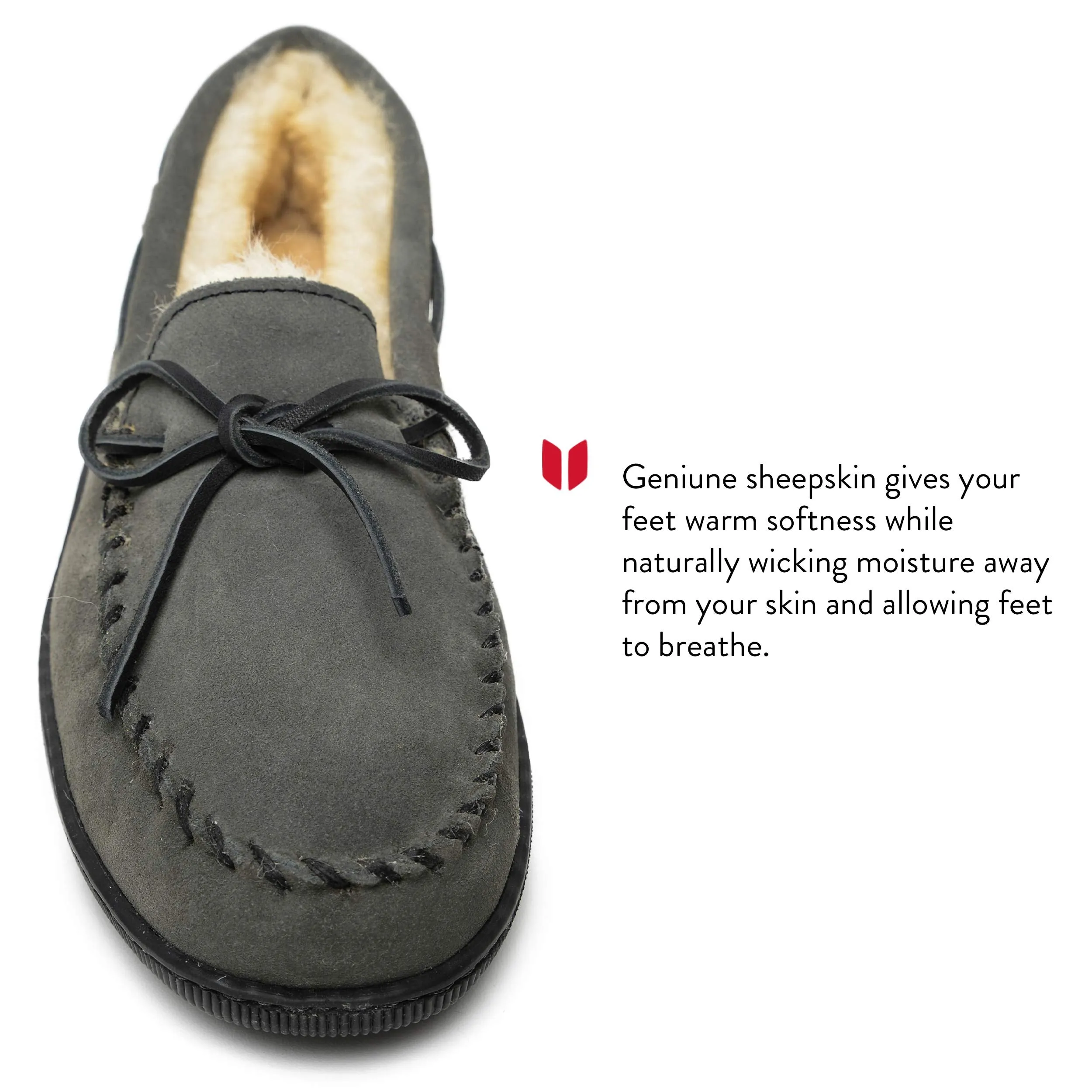 Men's Sheepskin Moccasins with Hardsole