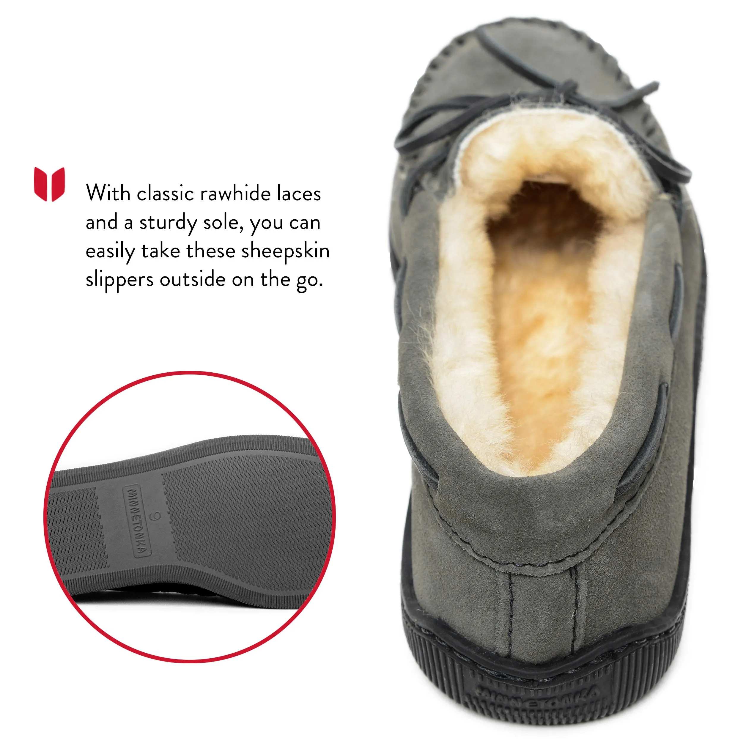 Men's Sheepskin Moccasins with Hardsole