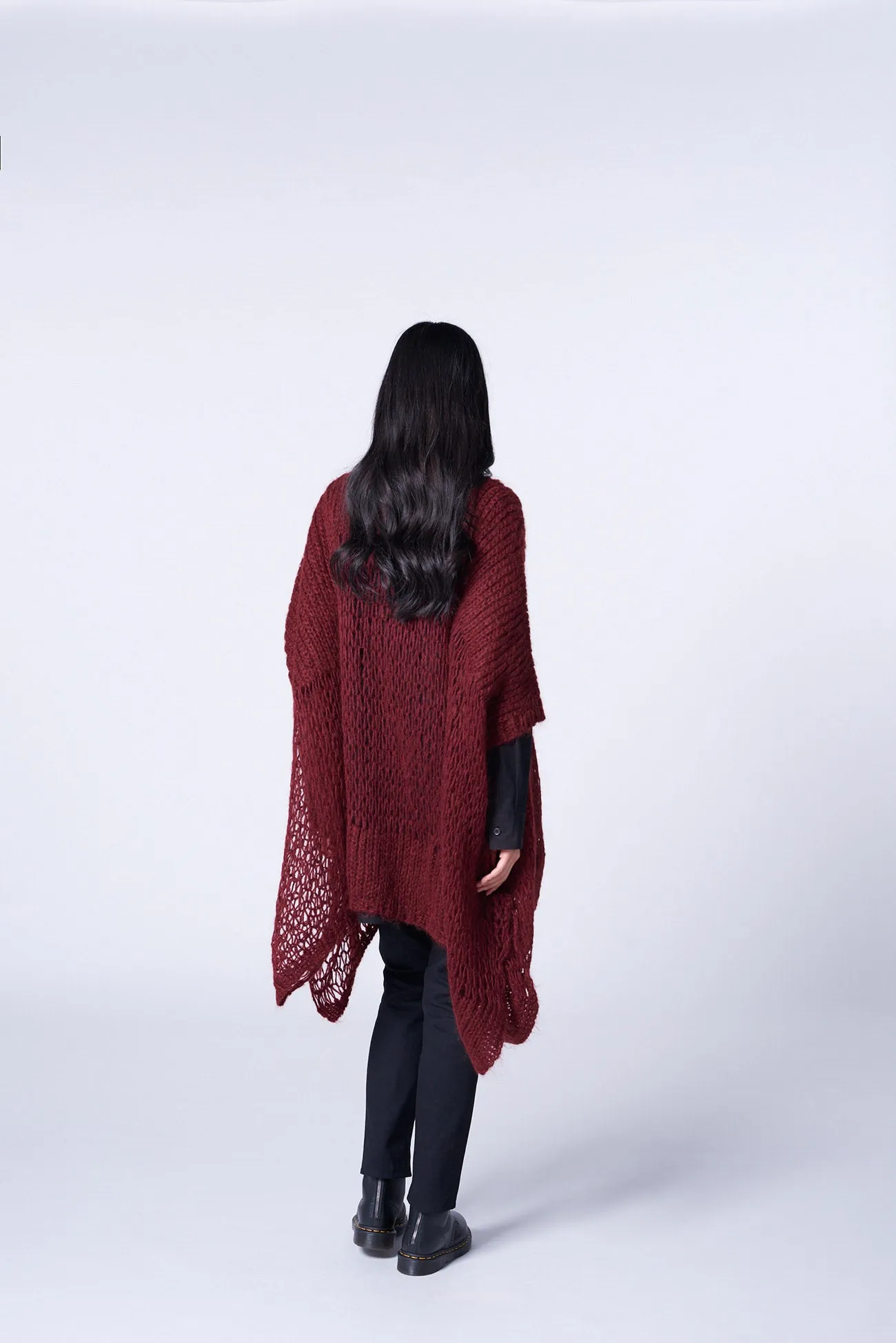 MOHAIR MIX BIG SIZE DRAPE KNIT