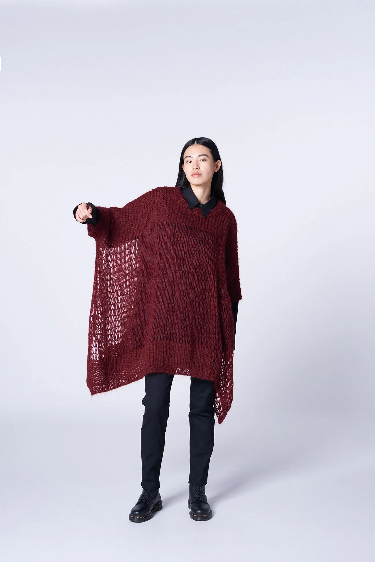 MOHAIR MIX BIG SIZE DRAPE KNIT