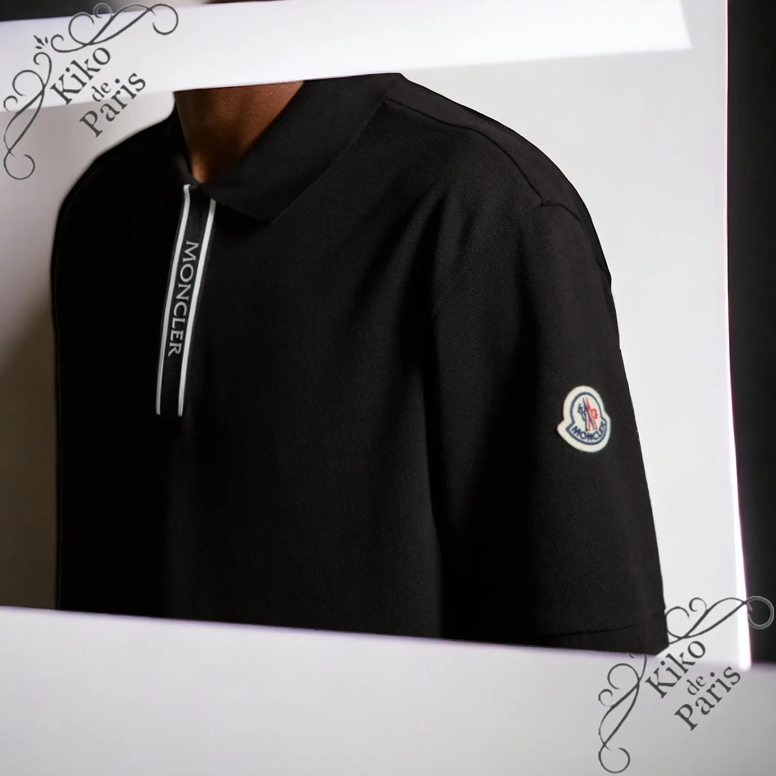 Stylish MONCLER Logo Motif Polo Shirt