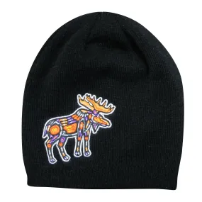 Moose Embroidered Knit Hat by John Rombough