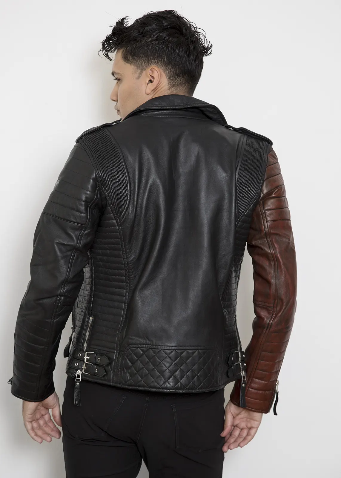 Motorcycle Vintage Black Leather Jacket Mens | Luca Designs