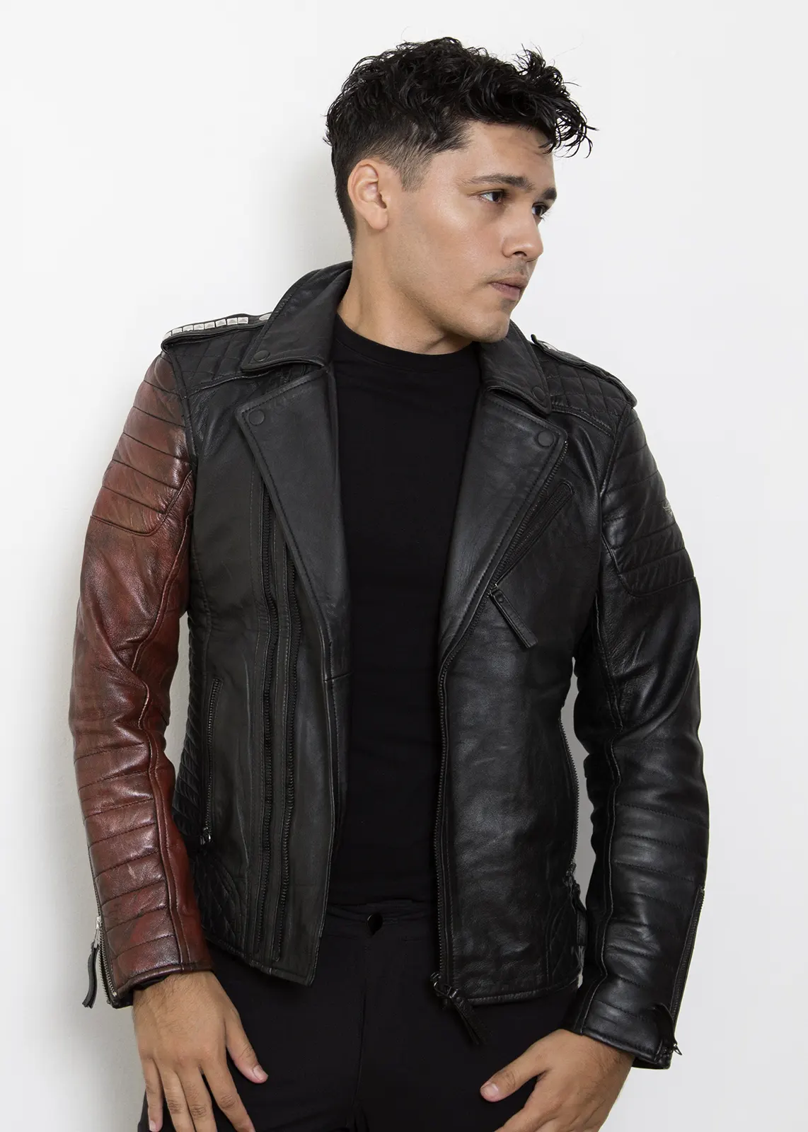 Motorcycle Vintage Black Leather Jacket Mens | Luca Designs