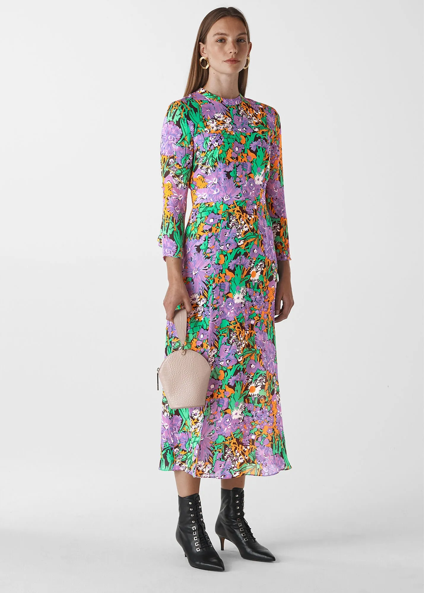 Multicolour Simone Floral Print Midi Dress