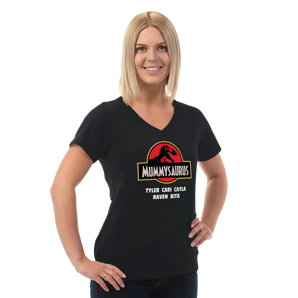 Mummysaurus Custom Women's V-Neck T-Shirt - Shop Now!