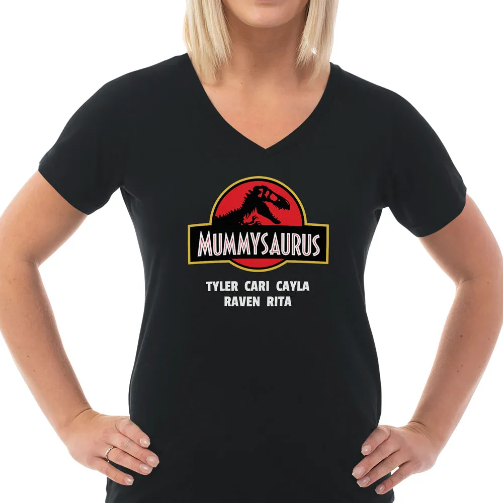 Mummysaurus Custom Women's V-Neck T-Shirt - Shop Now!