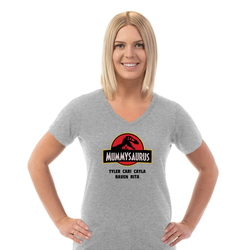 Mummysaurus Custom Women's V-Neck T-Shirt - Shop Now!