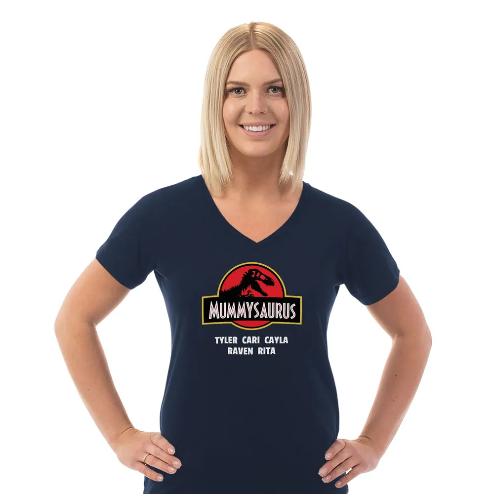 Mummysaurus Custom Women's V-Neck T-Shirt - Shop Now!