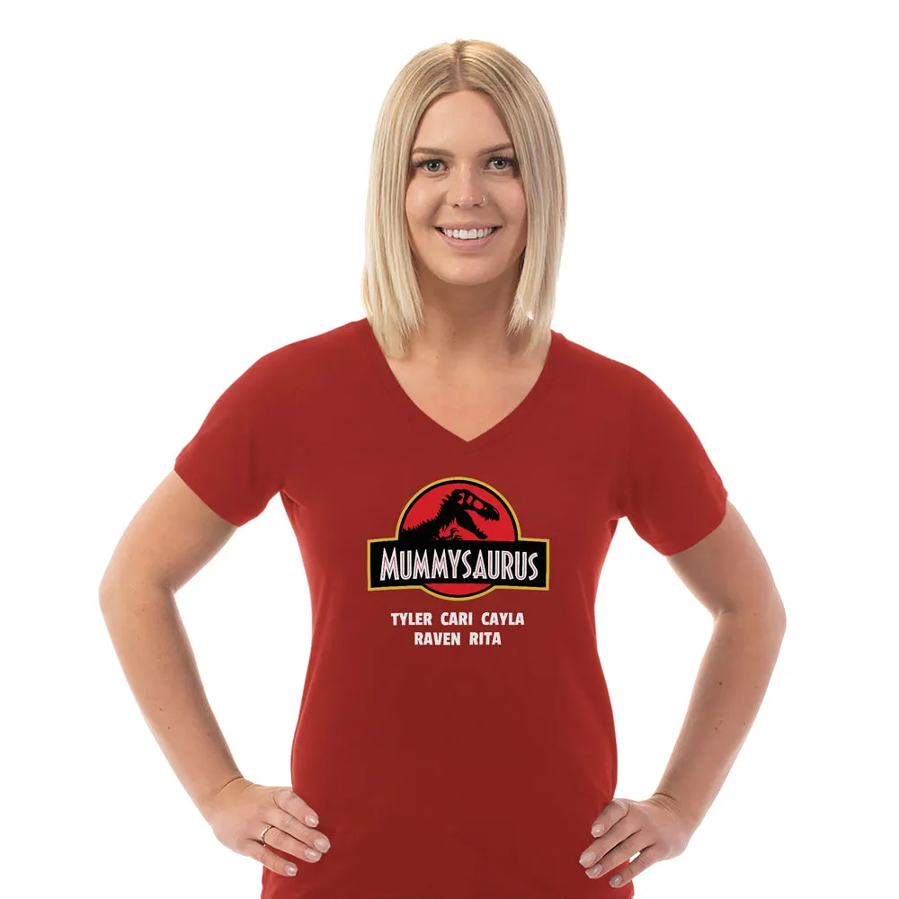 Mummysaurus Custom Women's V-Neck T-Shirt - Shop Now!