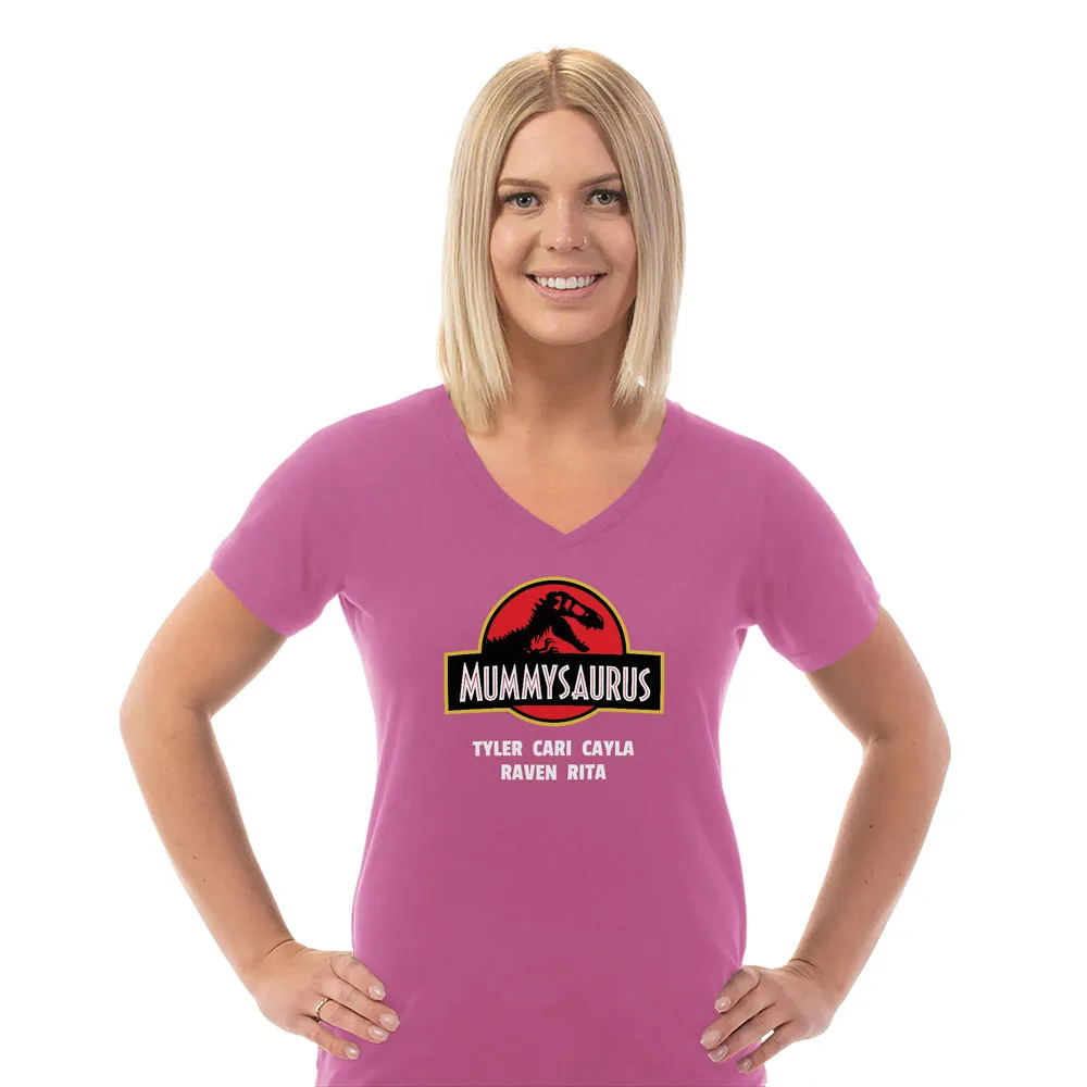 Mummysaurus Custom Women's V-Neck T-Shirt - Shop Now!