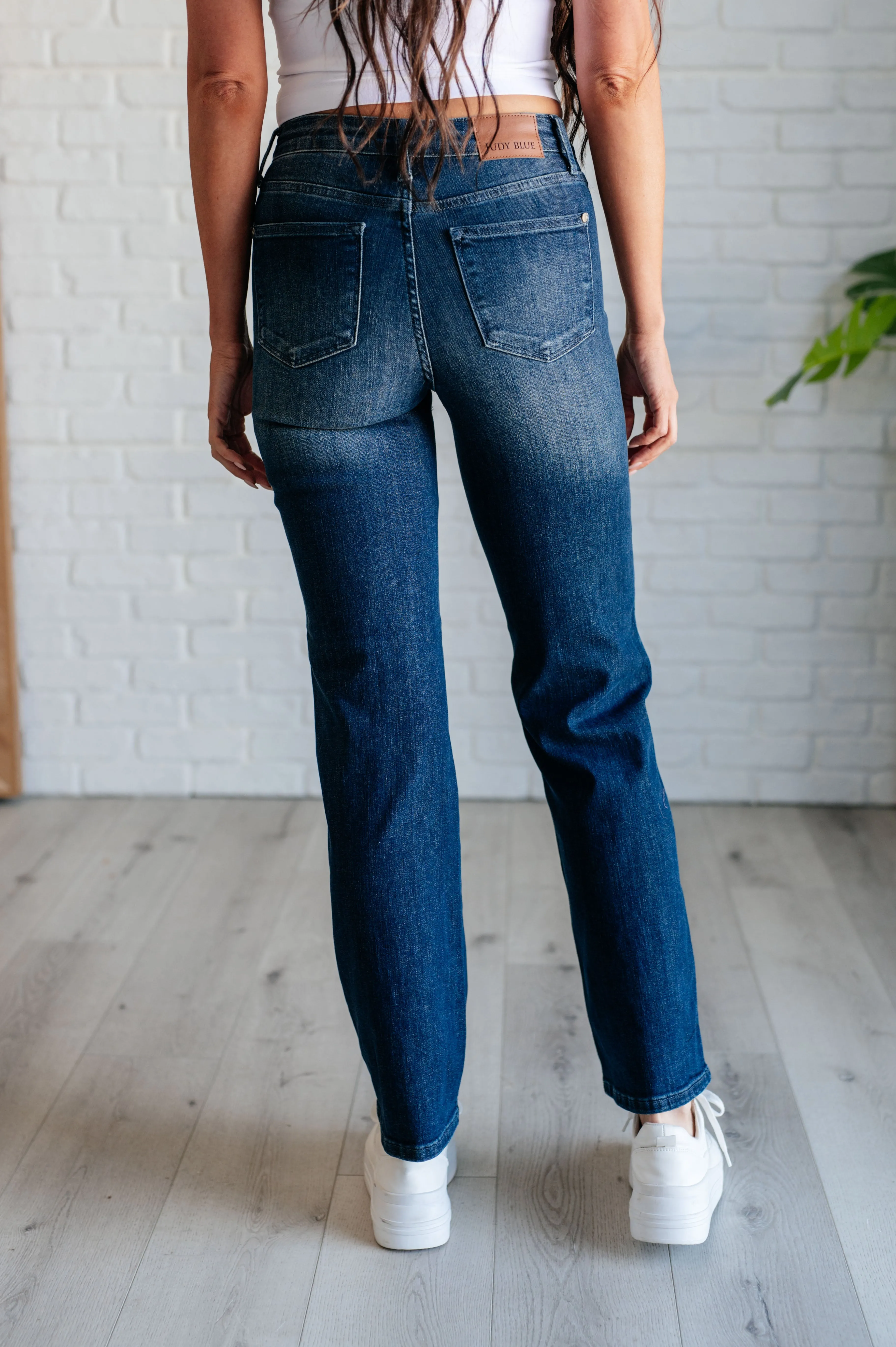 Muriel Mid Rise Jeans with Control Top - Classic Straight Leg