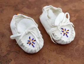 Navajo Baby Leather Beaded Moccasins