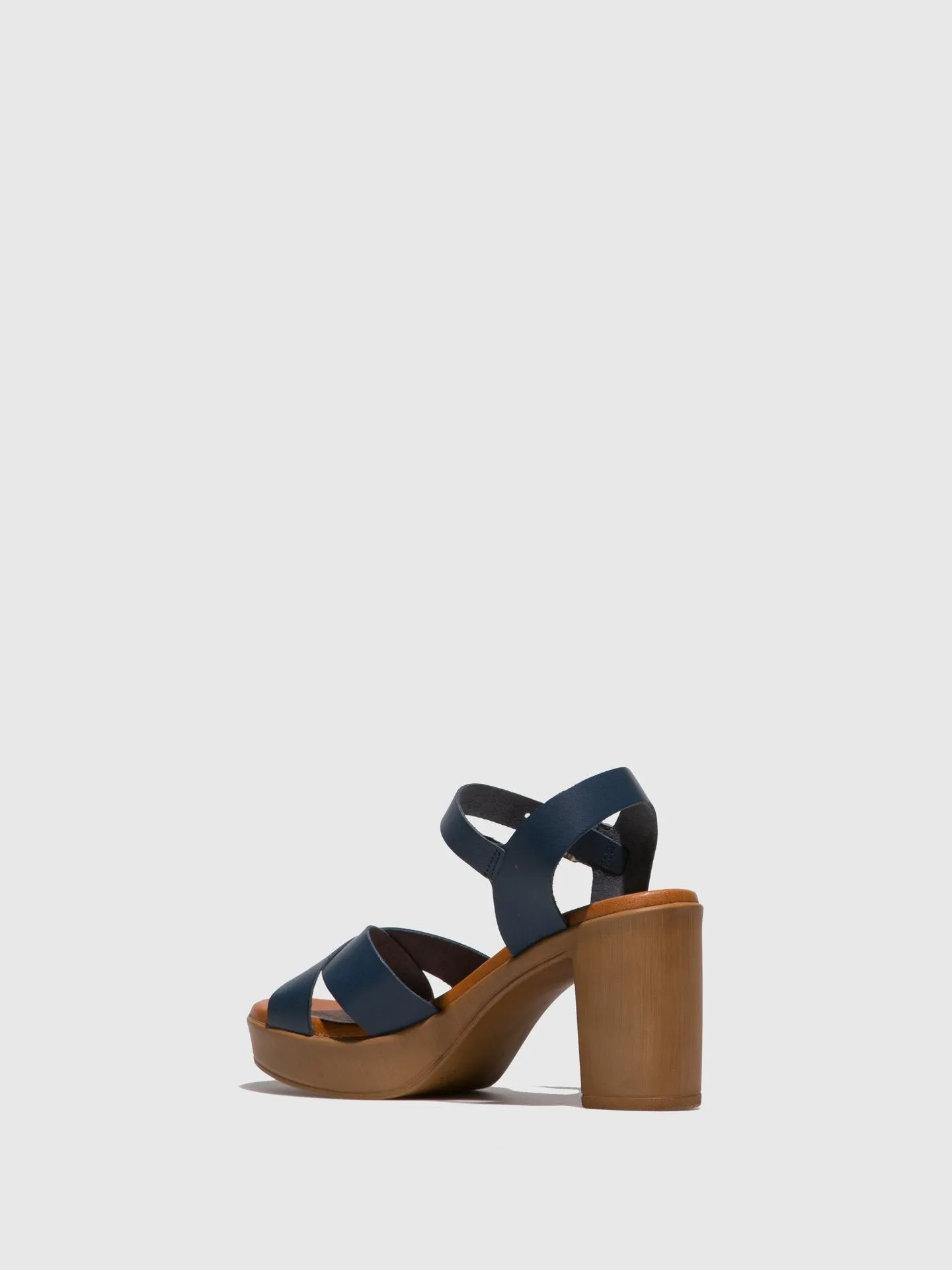 Navy Heel Sandals