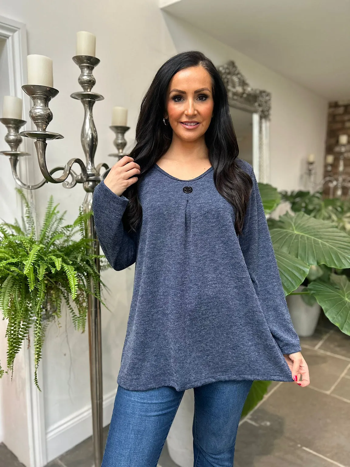 Navy Knit Freya with Single Button