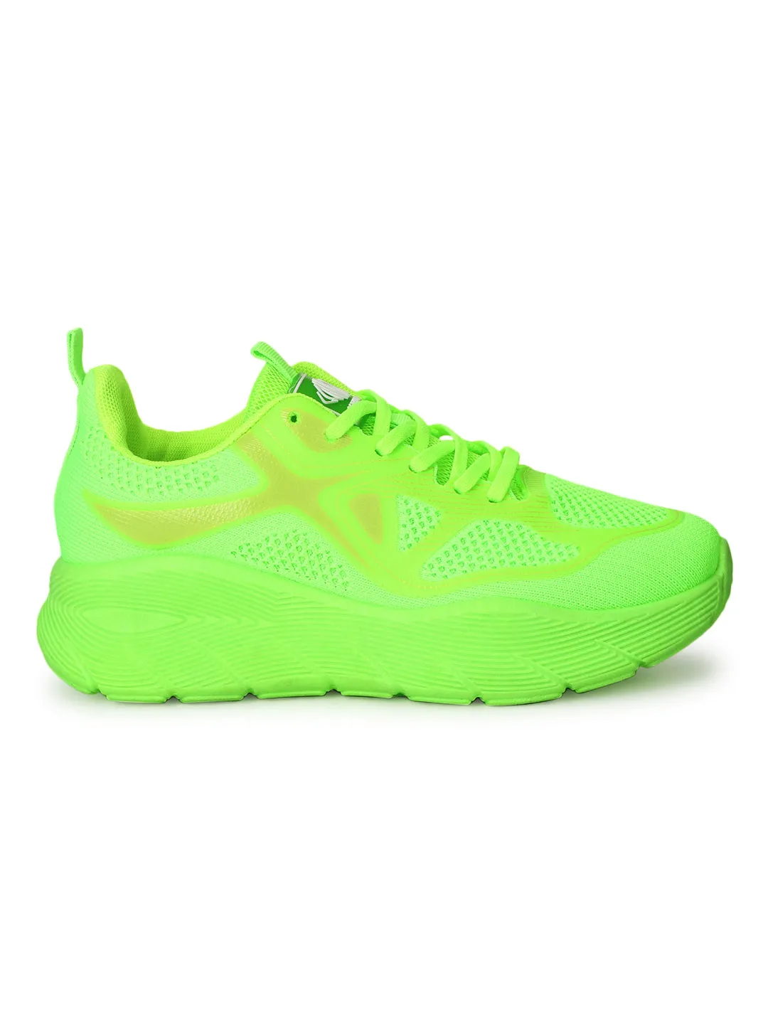 Neon Green Mesh Lace-Up Sneakers (TC-RS3613-NEONGRN)