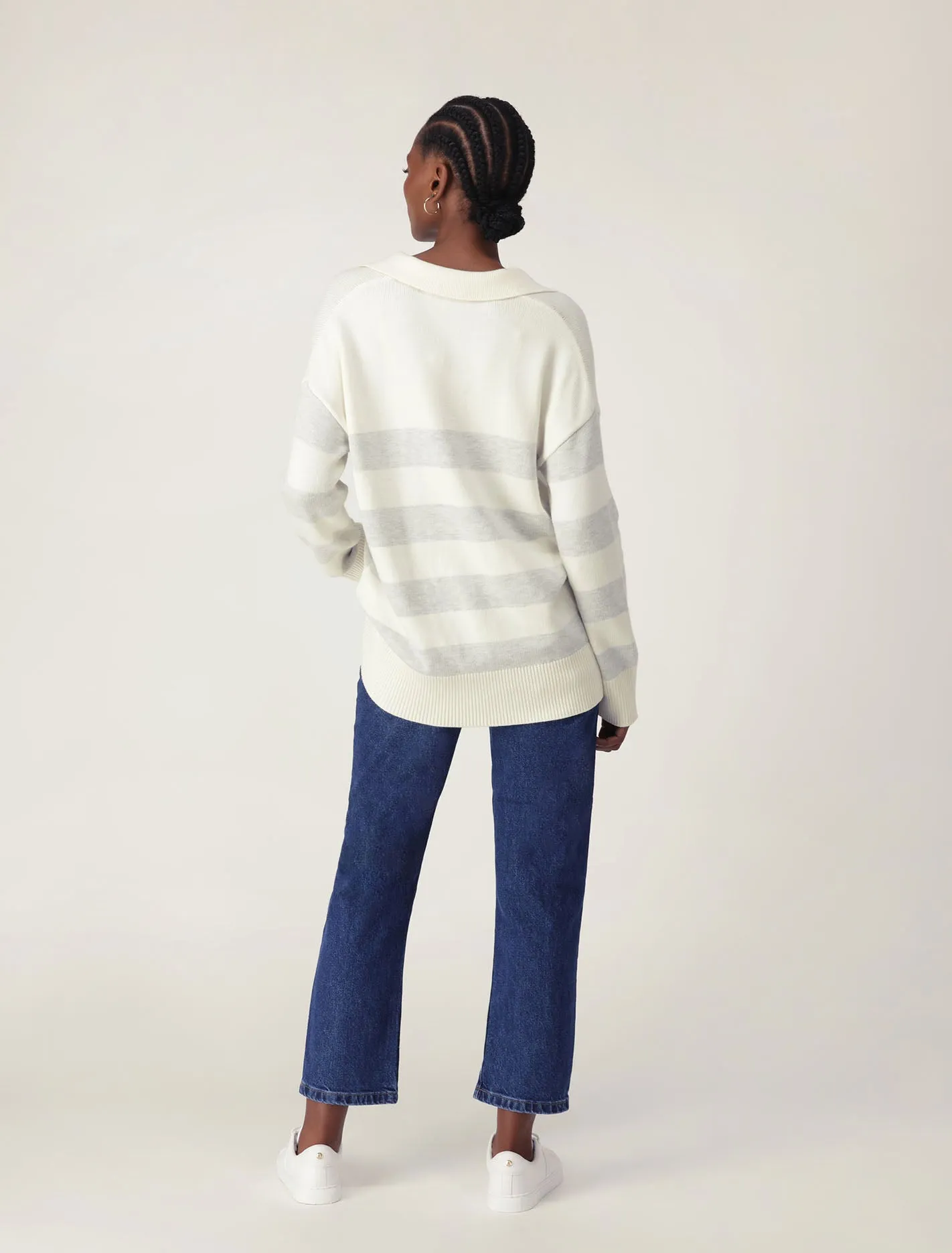 Striped Polo Collar Jumper by Nicole