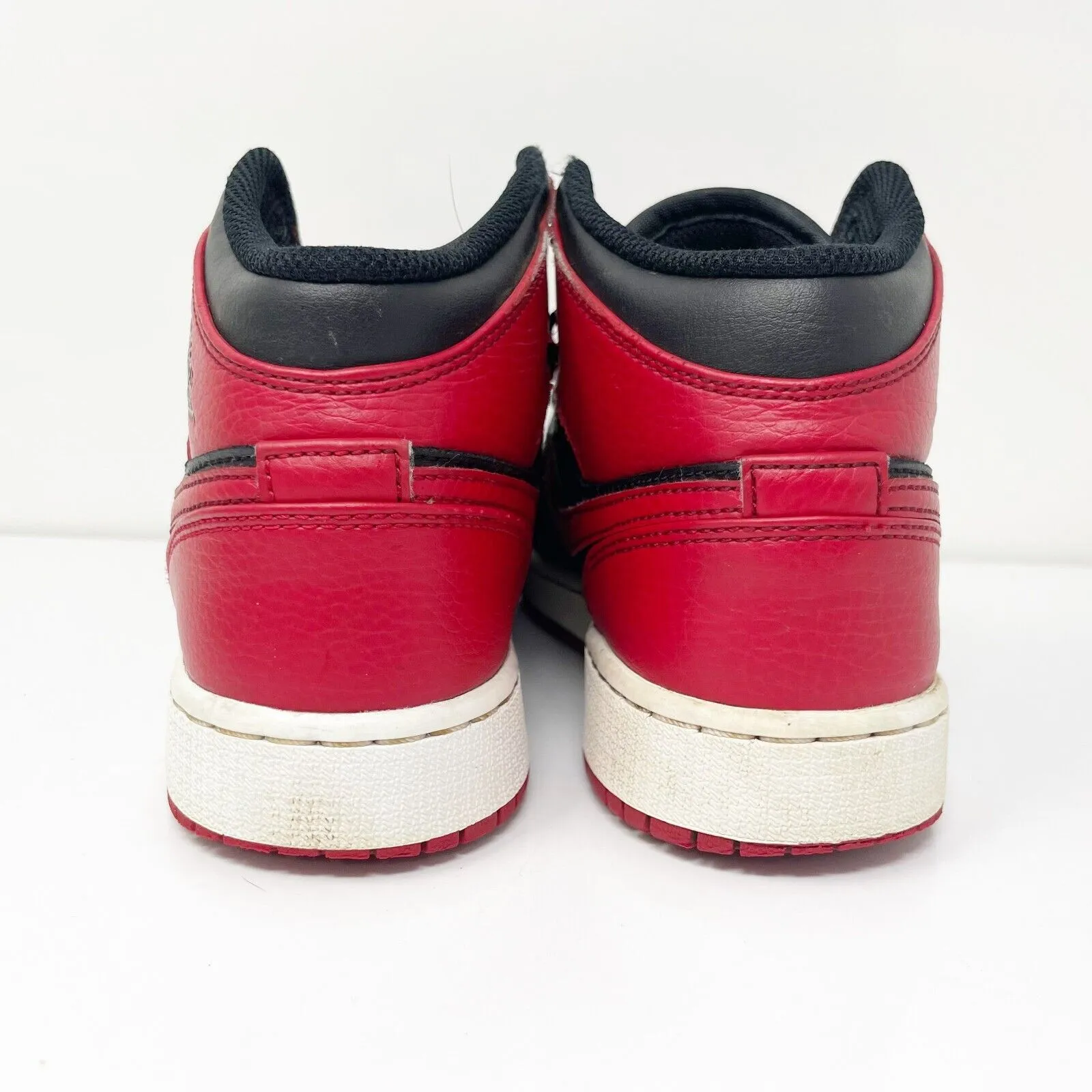 Nike Boys Air Jordan 1 Mid 554725-074 Red Basketball Shoes Sneakers Size 4Y