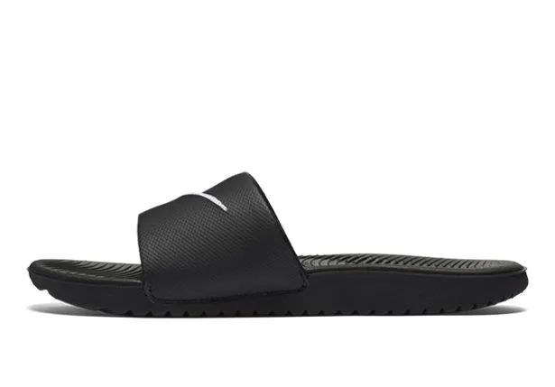 NIKE KIDS KAWA SLIDES - BLACK/WHITE