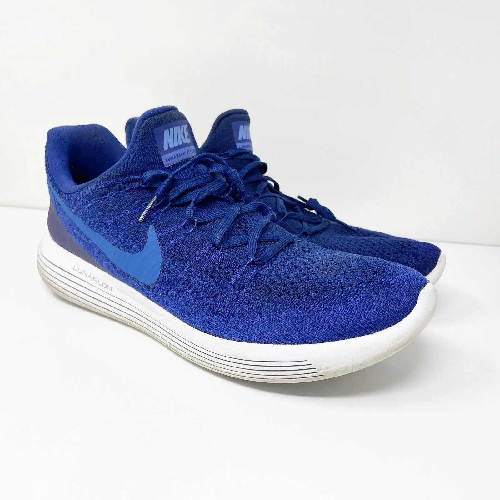 Nike Mens LunarEpic Low Flyknit 2 863779-400 Blue Running Shoes Sneakers Size 12