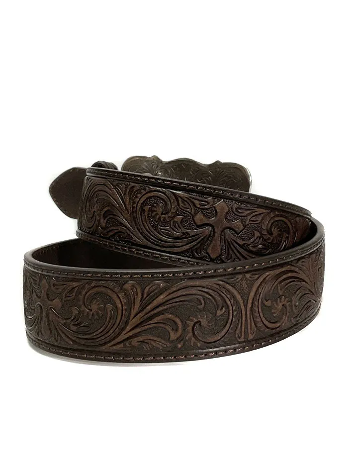 Women's Brown Tooled Belt - Nocona N3483802