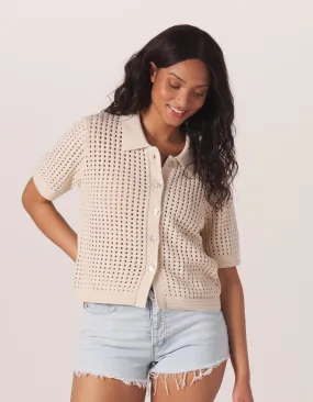 Normal Brand Sierra Open Knit Button Down Shirt