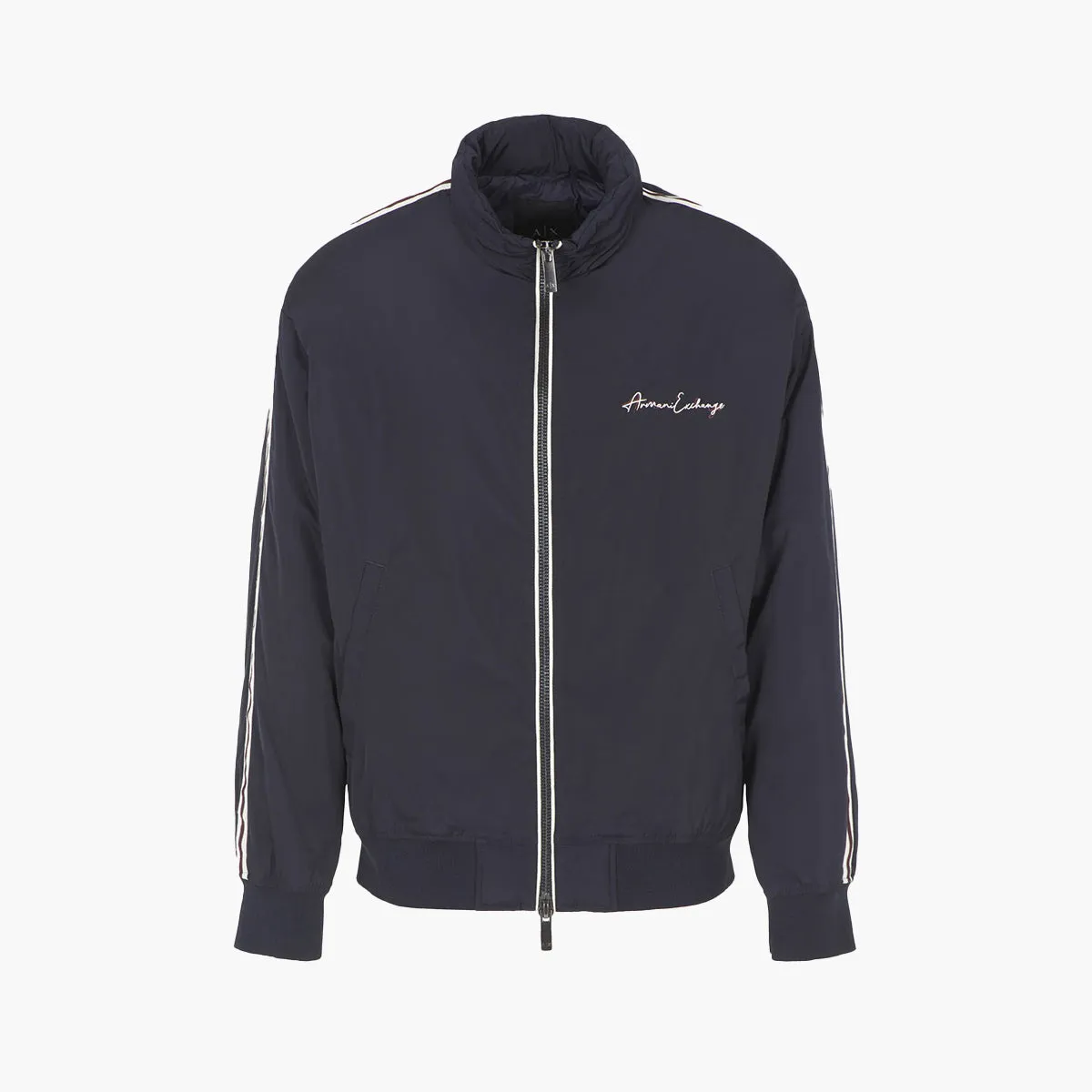 Nylon Jacket with Script Logo, Contrasting Design