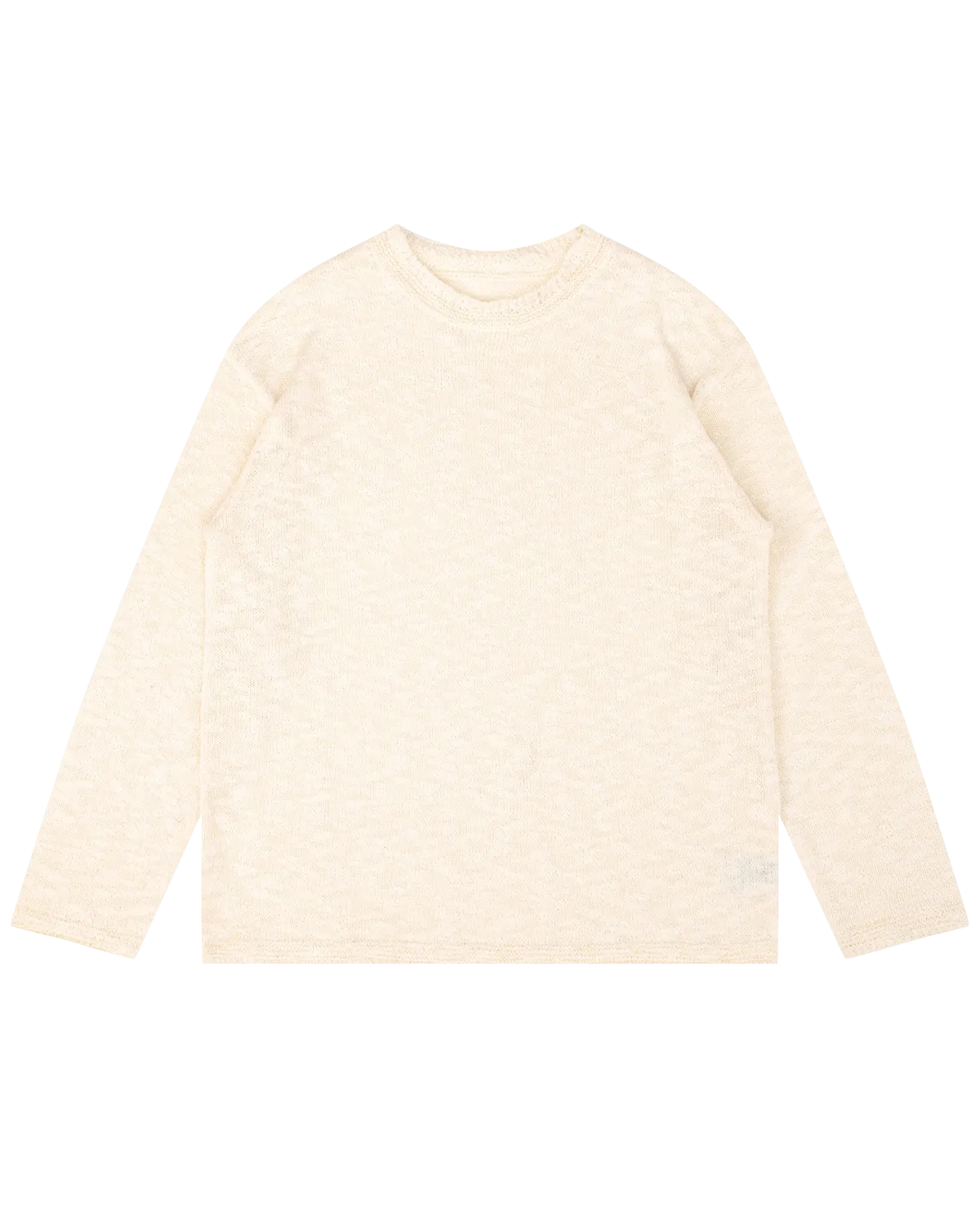 OFF THE LABEL Textured Knit Crewneck Sweate Beige